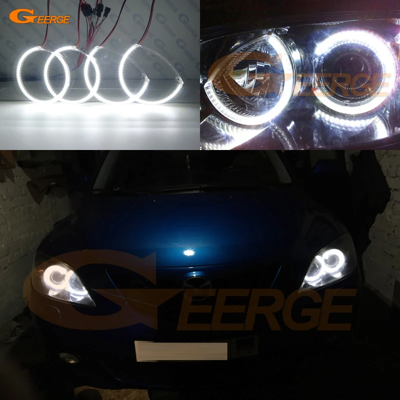 

For Mazda 3 Speed Mazdaspeed BK 2007 2008 2009 Ultra bright SMD LED Angel Eyes halo rings kit Day Light Car styling Accessories