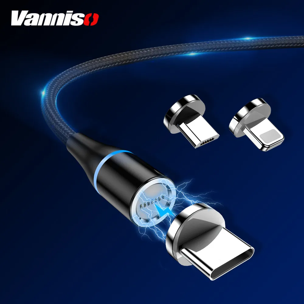 Магнитный зарядный кабель Vanniso 1 м Micro USB для iPhone XR XS Max X магнитный типа C Xiaomi