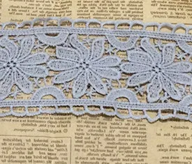 Fadesen Водорастворимая кружевная ткань 1 м* 8 см утолщенная вышивка аксессуары DIY одежда юбка полые кружевные украшения - Цвет: Серый