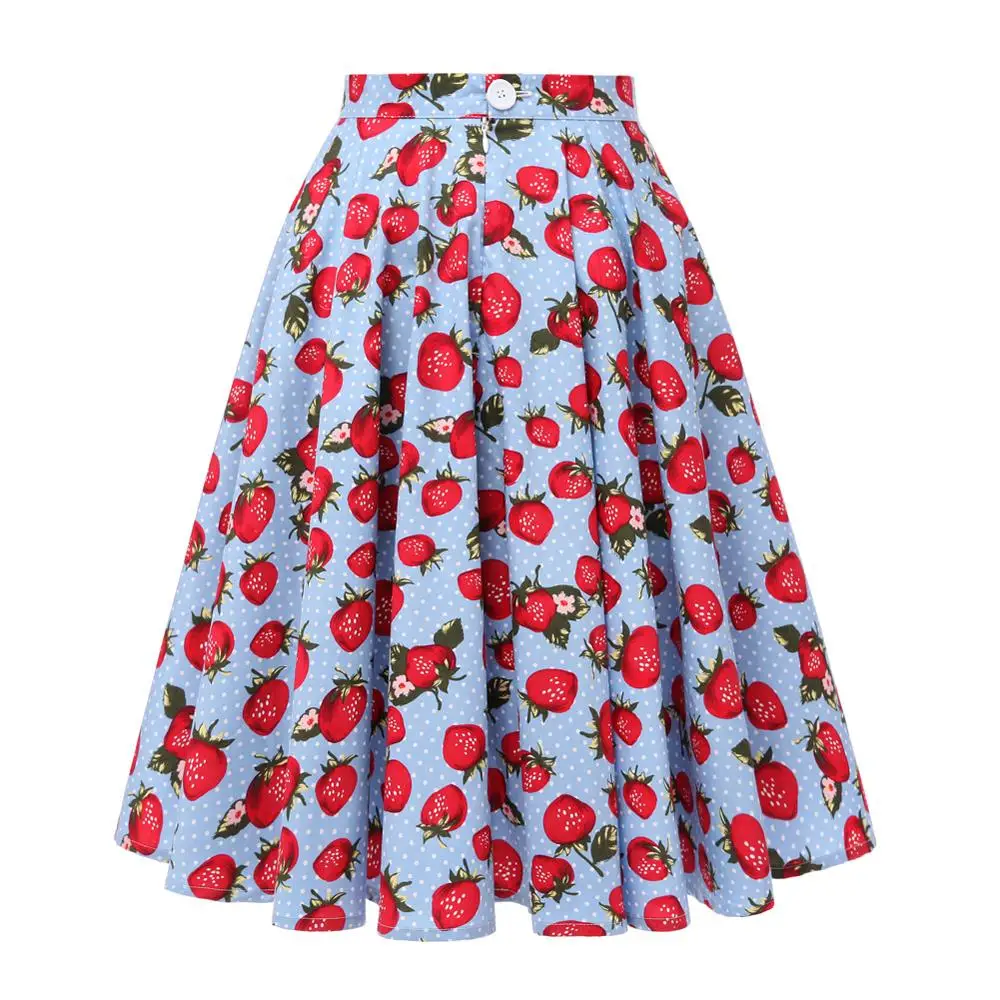 Женская винтажная юбка в горошек SISHION голубая хлопковая стиле ретро 50-х годов