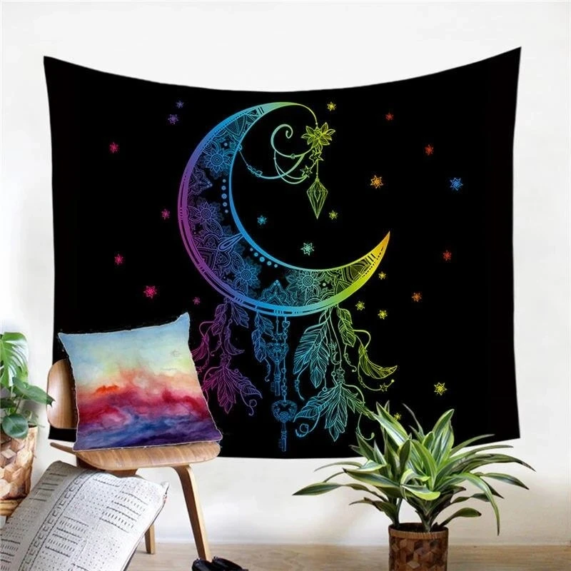 

2021 New Moon Accompanies Sunset Tapestry Wall Hanging Tapestry