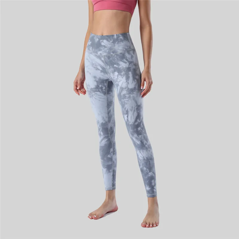

High Quality Sexy Women Sports Pants Tights High Waist Yoga Leggings Fitness Clothing Gym Activeweartie-dye Printing Squat Proof