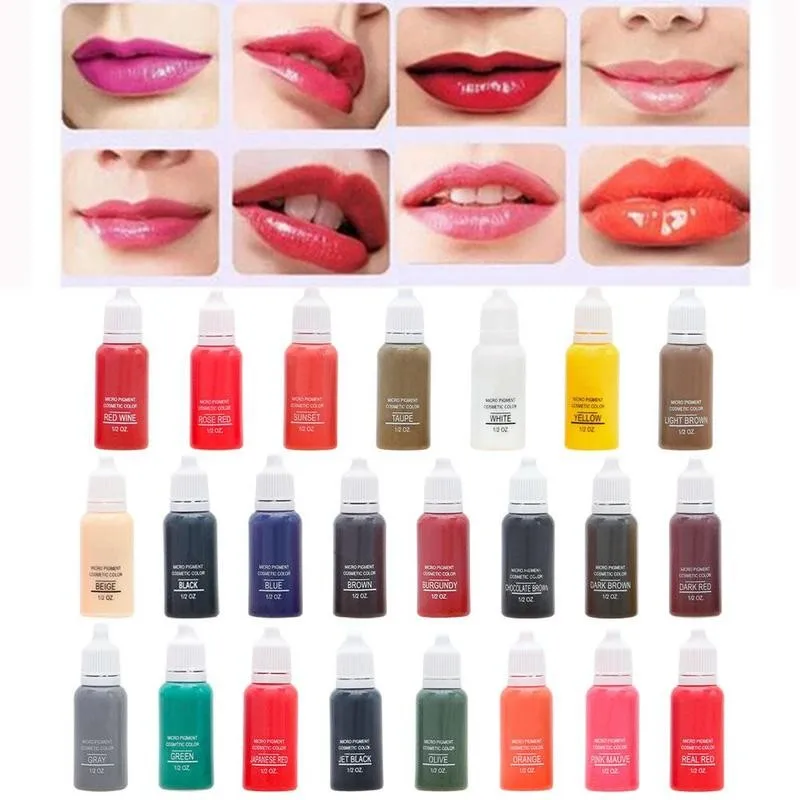 

23 Color Semi Permanent Eyebrows Lips Eye Line Tattoo Microblading Tattoo Eyebrow Extracts Plant Pigment Color Pigment Inks W1U9