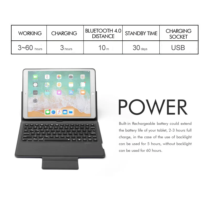 5 1 Bluetooth клавиатура чехол для нового iPad 10 2 дюймов 2019 все-в-одном Беспроводной с