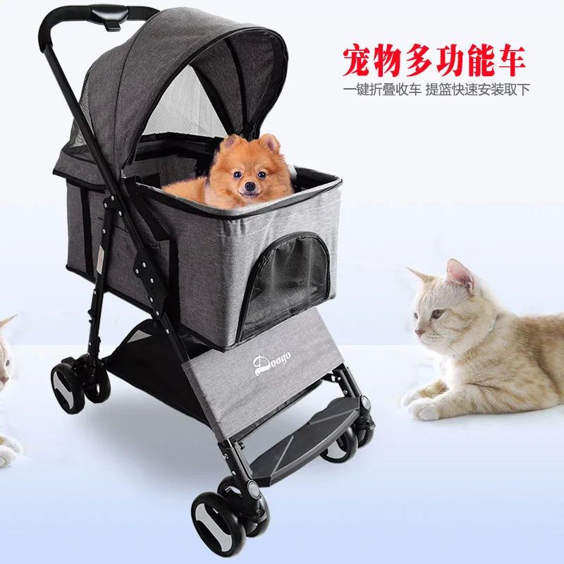 Pet коляска светильник алюминиевый складной тележка для кошек и собак Тедди