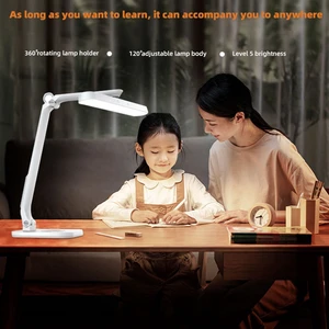 LED Reading Lamp 360 Degree Adjustable Learning Desk Lamps Foldable 5 Color Dimming Table Touch Light USB Eye Protection  Office