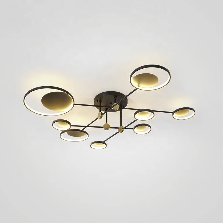 Светодиодная люстра в современном стиле черная с разветвлением светодиодная