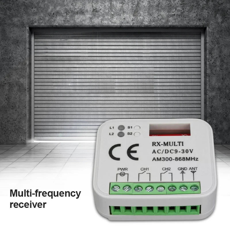 

Remote Universal RX MULTI Receiver 4300MH -900MHZ Multi-frequency Receiver AC/DC 9-30V Garage Gate Door Multi-frequency Receive