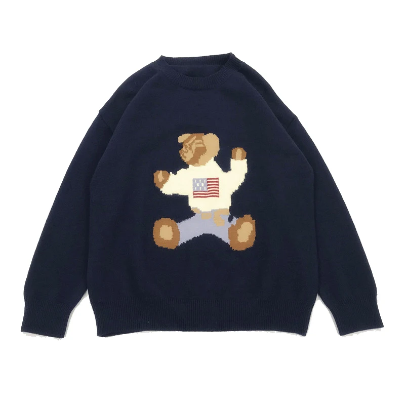Cartoon bear pattern o-neck kawaii sweet sweater pullover | Женская одежда