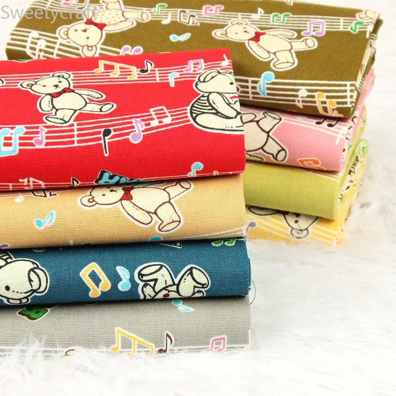 110x45 см плотная хлопчатобумажная ткань наполовину двора печать нот для