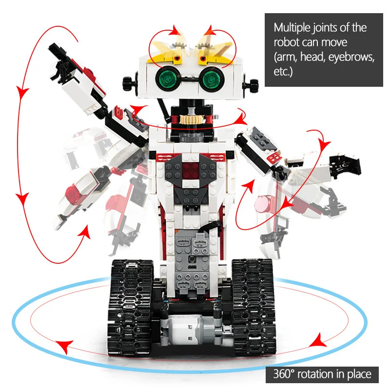 

Cada 710CPCS RC Transformation Robot Creative MOC 2 IN 1 Model Building Blocks Electric Series Bricks Toys For Kids