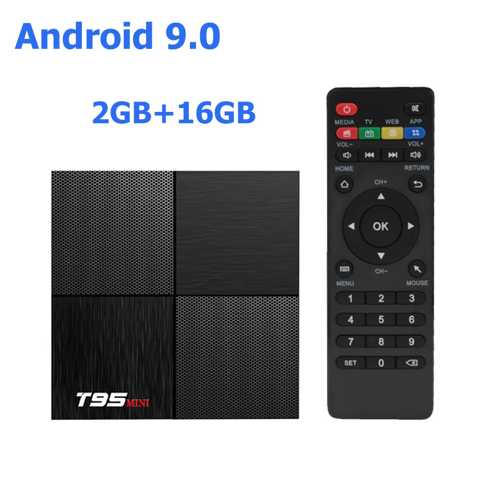 2G 16G TV BOX T95mini Smart tv box Android 9,0 2,4G Wifi H6 четырехъядерный H.265 6K HD Netflix медиаплеер приемник игровой набор магазина - Цвет: 2G 16G TV BOX