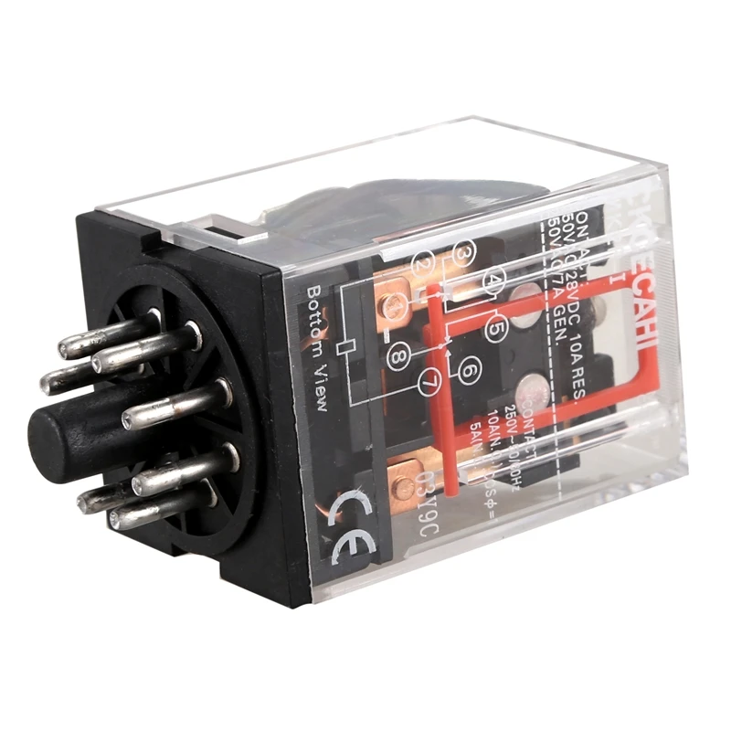 MK2P-I Clear Shell DPDT AC220V Coil Power Relay Socket Base | Обустройство дома