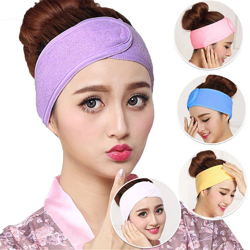 

1PC Women Adjustable Makeup Toweling Hair Wrap Headband Soft Adjustable Salon SPA Facial Headband Hairband Hair Accessories