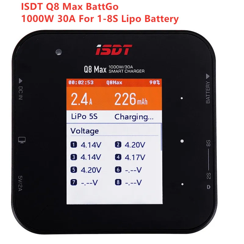 ISDT Q8 Max BattGo 1000 Вт 30A балансирующее зарядное устройство высокой мощности FPV Dis для 1 8S
