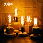 Винтажная настольная лампа из дерева, E27, 220 В, евровилка