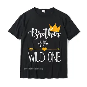 Brother Of The Wild One Baby First Birthday Funny Gift Shirt High Quality Unique Top T-Shirts Cotton Men Tops T Shirt Unique