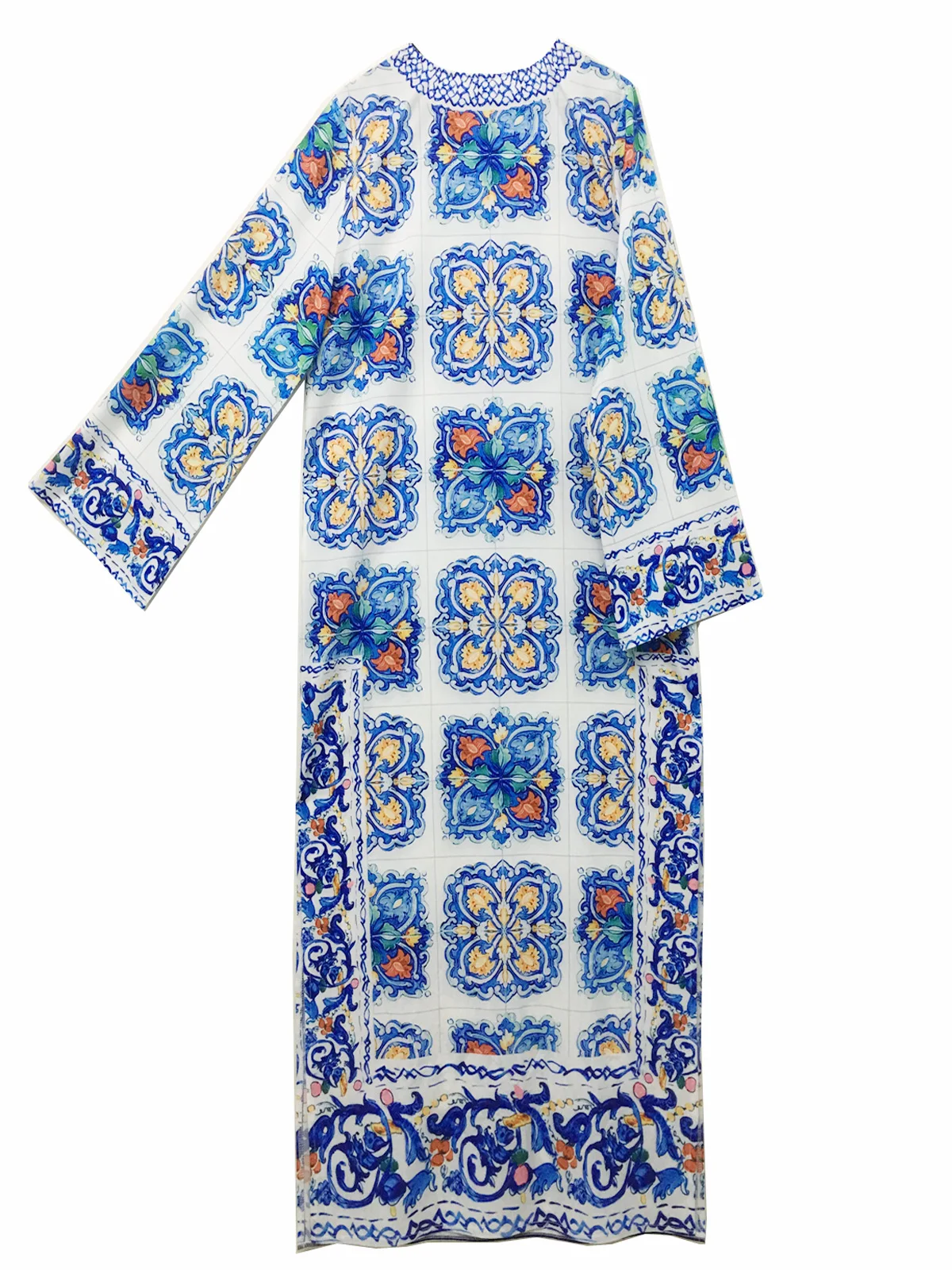 

Belllfower Vintage Print Maxi Dress Women 2019 Fall Long Sleeved Loose Party Club Dresses Ladies Bohemia