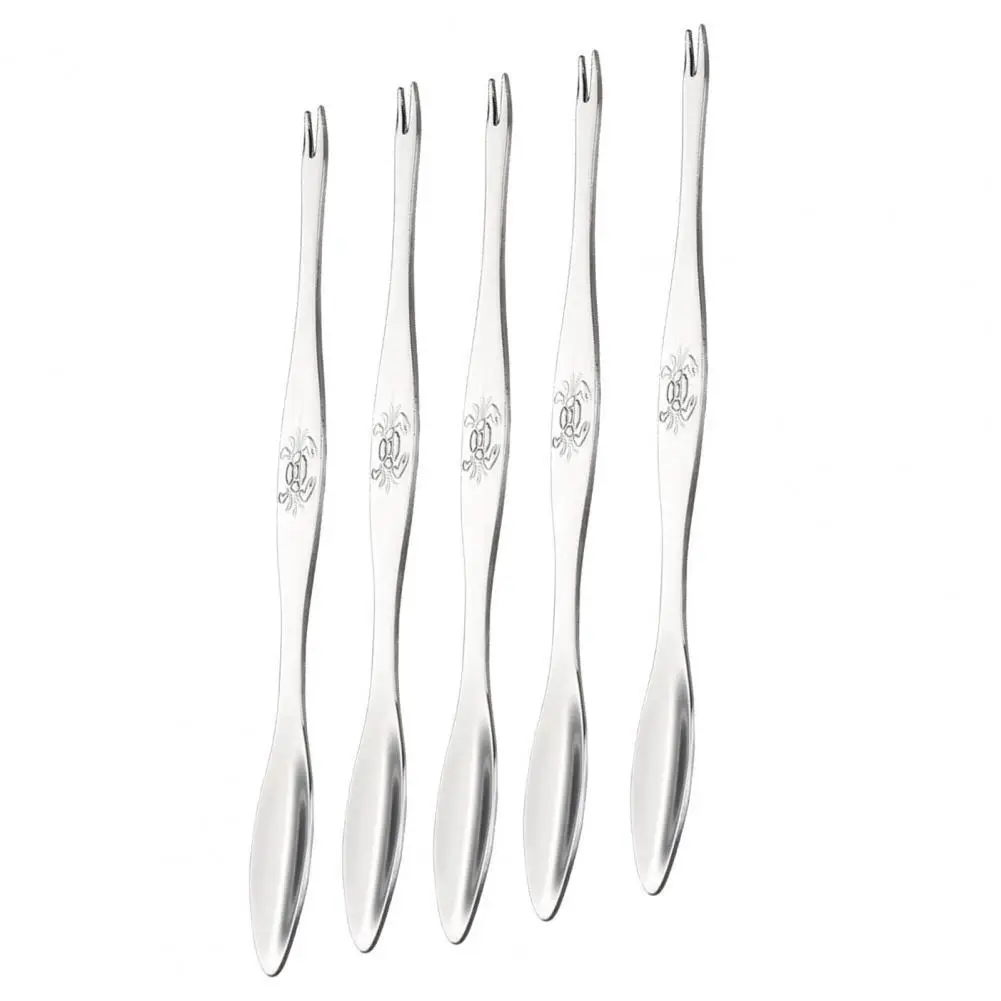 

Seafood Fork Convenient Stainless Steel Smooth Surface Crab Seafood Pick Seafood Pick Seafood Tools Spoon 5Pcs/Set