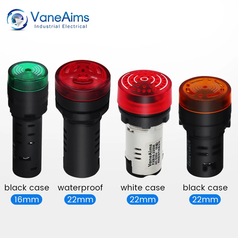 Зуммер 22 мм/16 мм флэш светодиодный световой индикатор тревоги сигнальная лампа
