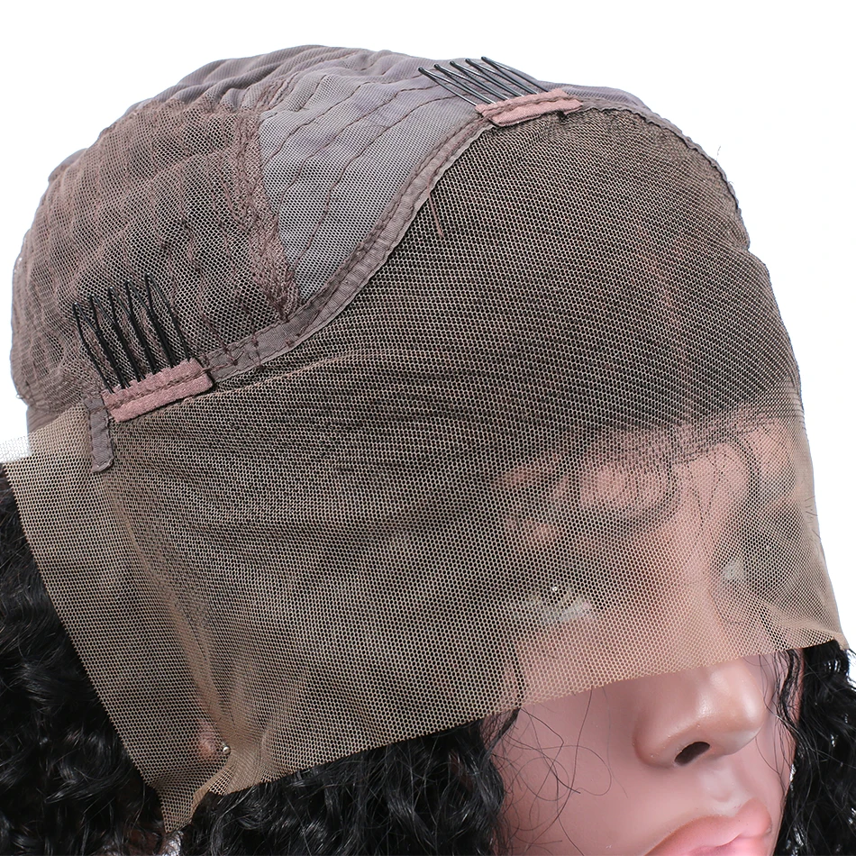Luvin OneCut волосы глубокая волна 180 плотность короткий Боб Кружева передние парики предварительно сорванные бразильские кудрявые человеческие волосы фронтальные парики