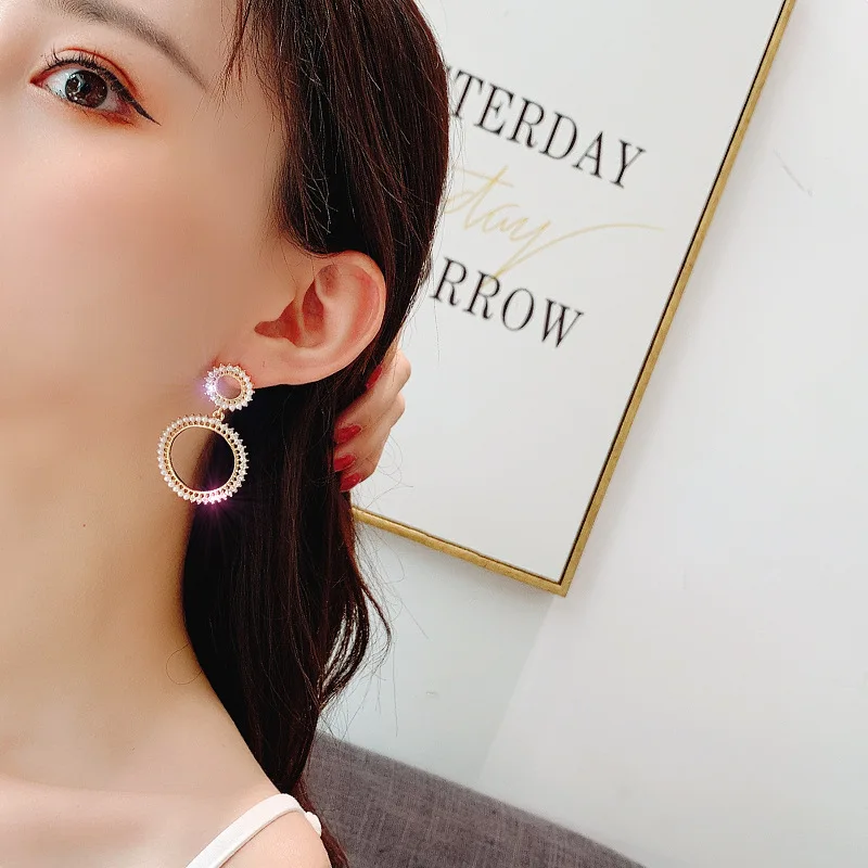 2019 Promotion Oorbellen Pendientes Mujer 925 Fashion Jewelry Earrings Crystal from Swarovskis Design Attractive Woman Charm | Украшения и