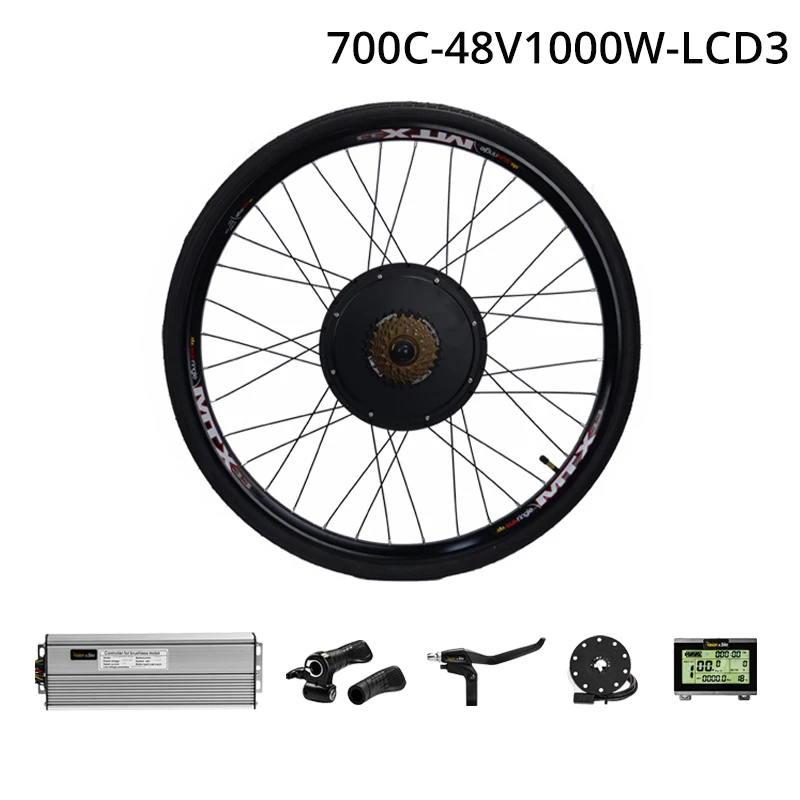 700C-1000W-LCD3 Комплект для переоборудования электрического велосипеда 1000 Вт 48 В Электрический колесный Мотор задний e велосипед комплект MTB Электрический велосипед мотор комплект Электрический мотор колеса - Цвет: 700C-1000W-LCD3
