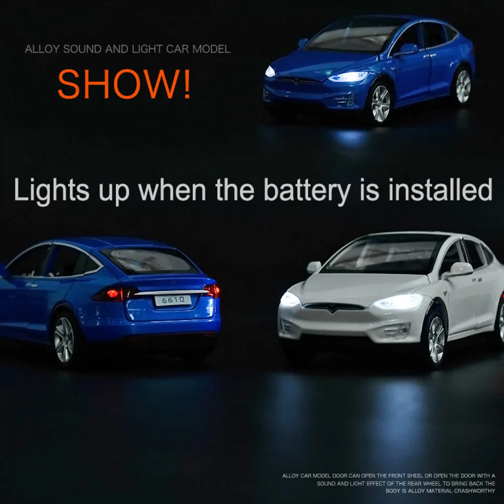 1/32 Tesla модель X90 сплава Diecasts автомобиля S автомобилей Вытяните назад 6 двери