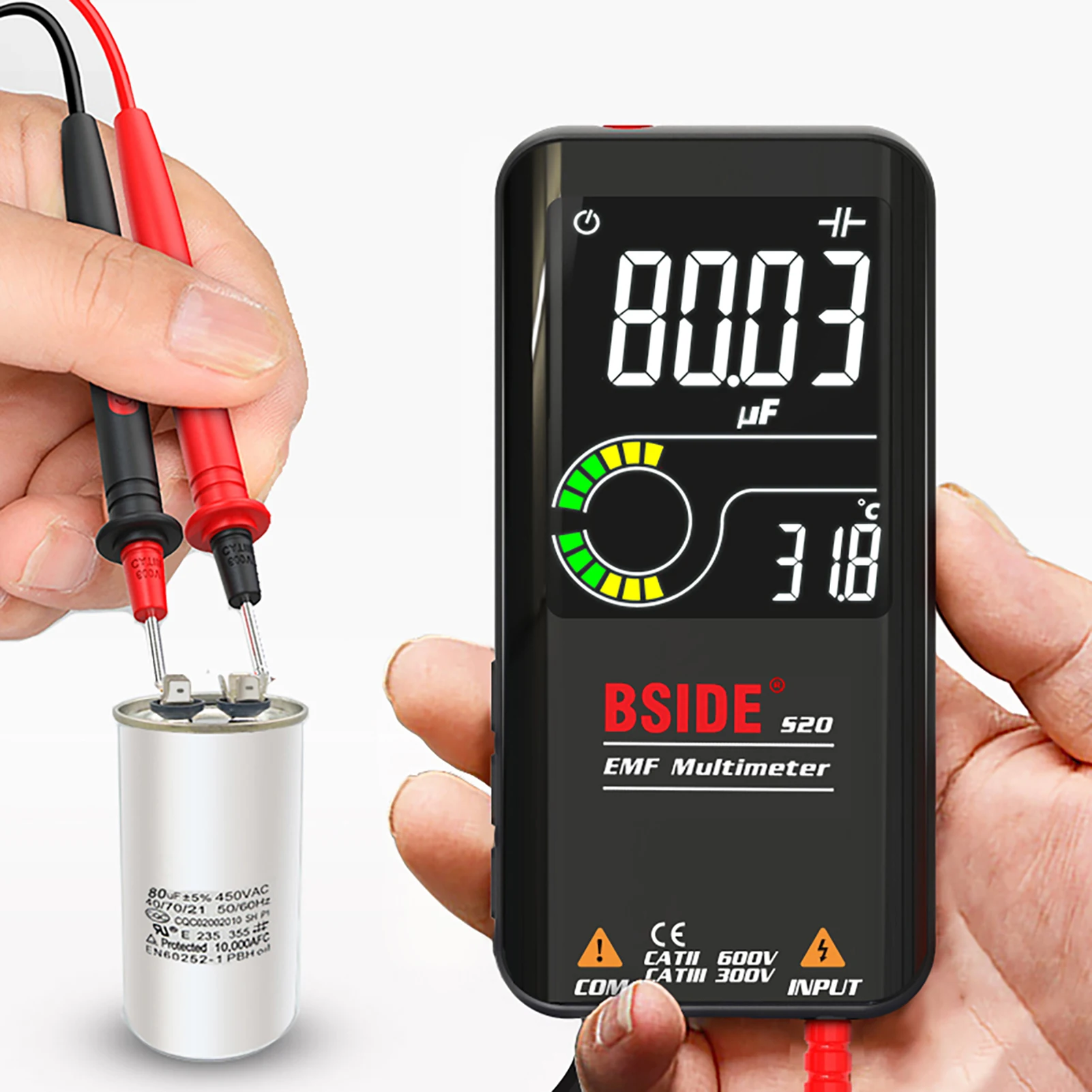 Мультиметр BSIDE S20 Intelligent EMF 9999 отсчетов перезаряжаемый Универсальный измеритель