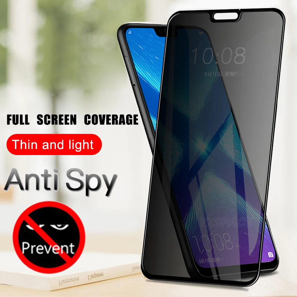 Полная защита экрана для Huawei Y7 Pro Y9 Prime 2018 2019 Y7pro антишпионская Антибликовая пленка