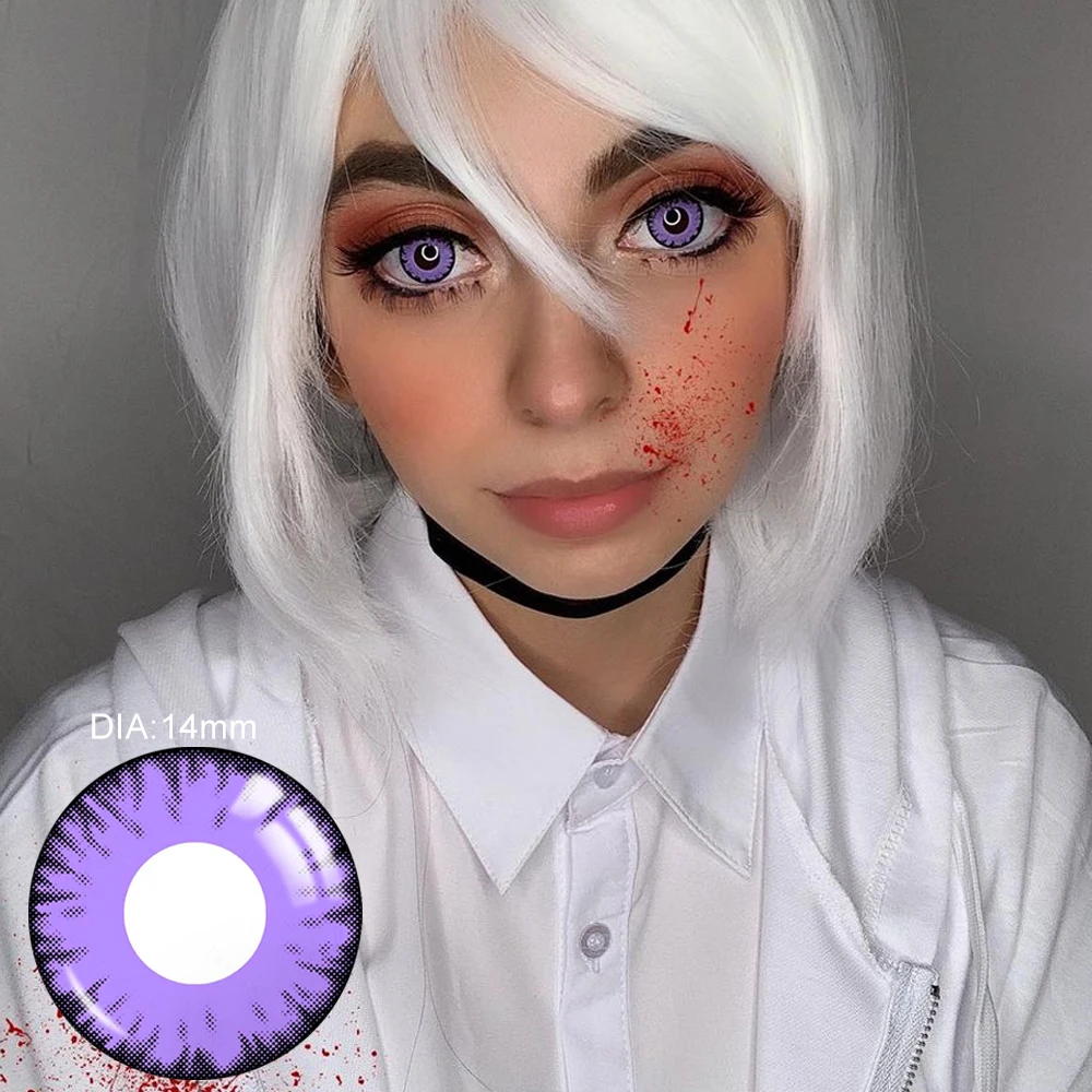 Violet Contact Lenses Purple Sasuke Sharingan Contacts Anime Cosplay Ciel'S Contract Eyes Lens Halloween | Красота и здоровье