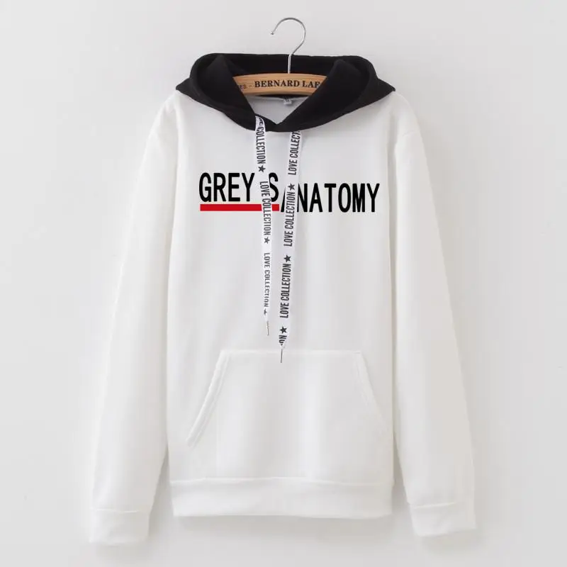 LANSHANQUE толстовки женские осень GREYS Anatomy с буквенным принтом цветная подходящая Футболка Модные Хлопковые женские топы - Цвет: 1002