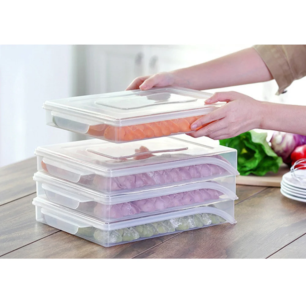 

Dumpling Tray Refrigerator Preservation Box Transparent Food Storage Container (Single Layer)