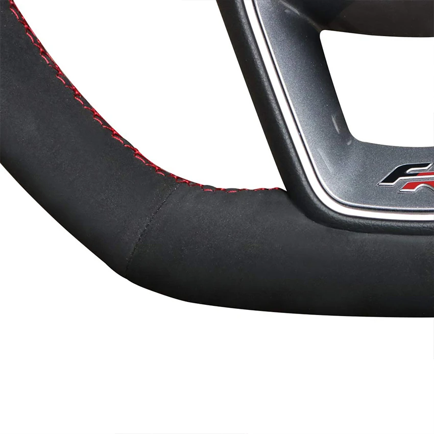 

Black Suede Car Steering Wheel Cover for Seat Leon Cupra R 2013-2019 Leon ST Cupra 2013-2019 Ateca Cupra 2016-2019