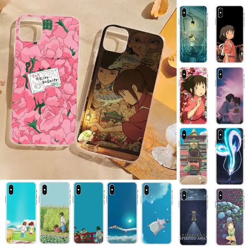 

YNDFCNB Cartoon Studio Ghibli Spirited Away Totoro Phone Case for iPhone 11 12 13 mini pro XS MAX 8 7 6 6S Plus X 5S SE 2020 XR