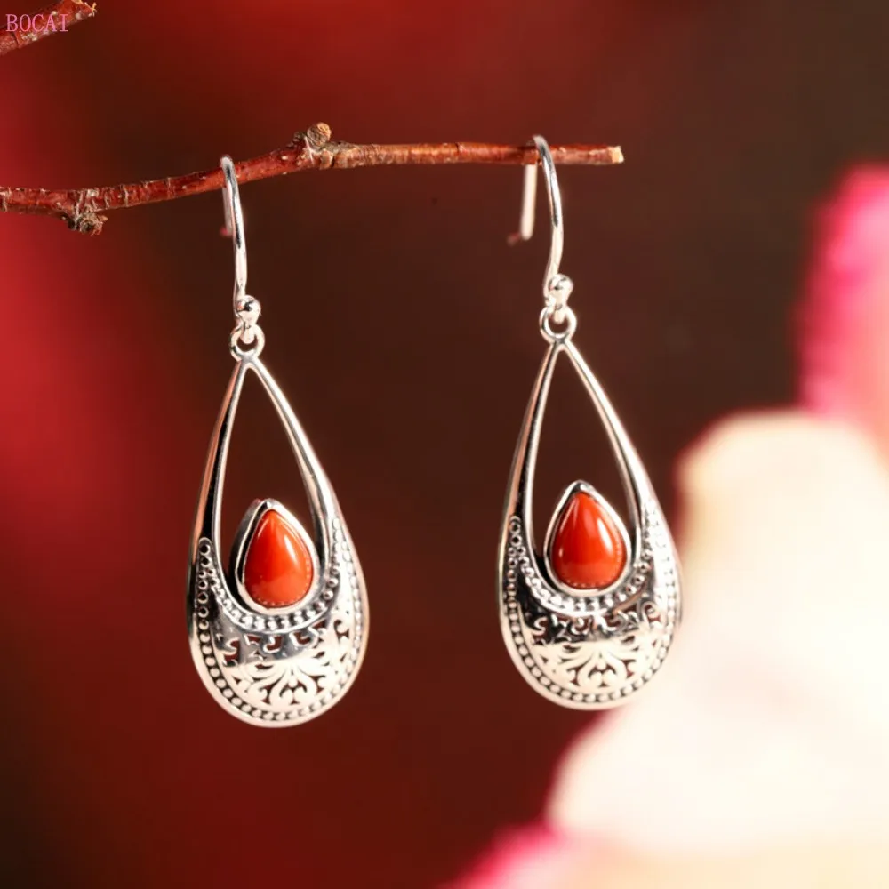 

Женские серьги-капли из серебра 2021 пробы, в стиле ретро