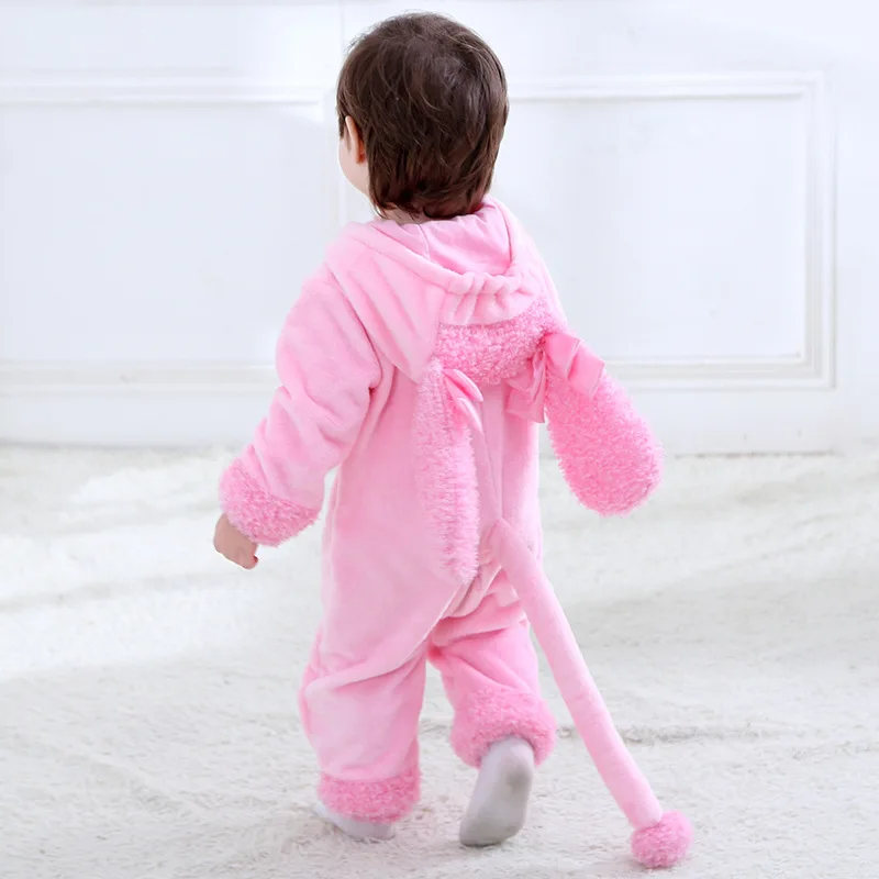 Одежда для маленьких девочек зимние комбинезоны с розовой собакой комбинезон 2019