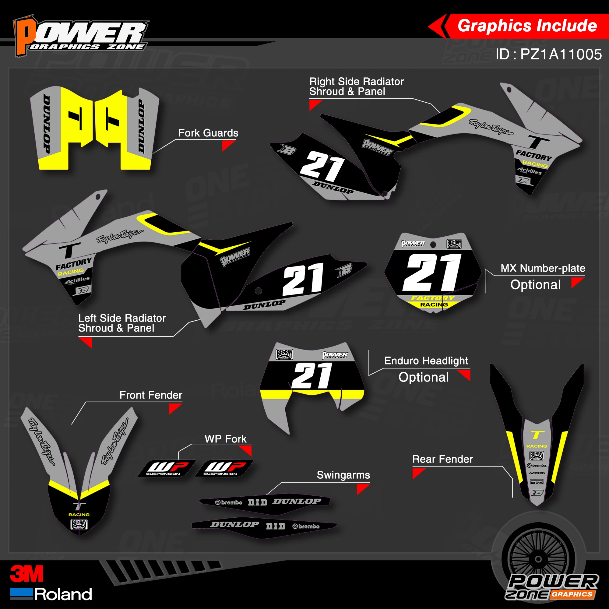 Персонализированные графические фоны PowerZone Team наклейки 3M Набор наклеек для KTM SX SXF