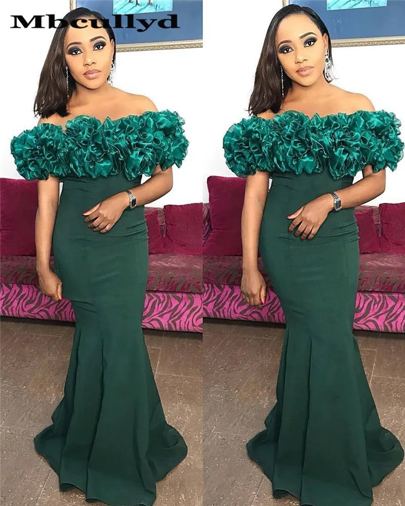 Mbcullyd Русалка без бретелек Выпускные платья для женщин 2020 шикарные темно зеленые