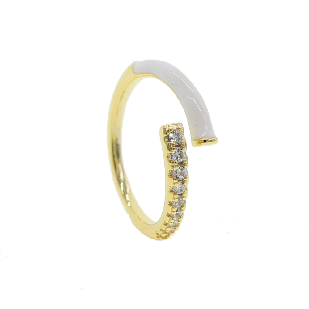 Рождественское Новое неоновое эмалированное женское кольцо золотого цвета с