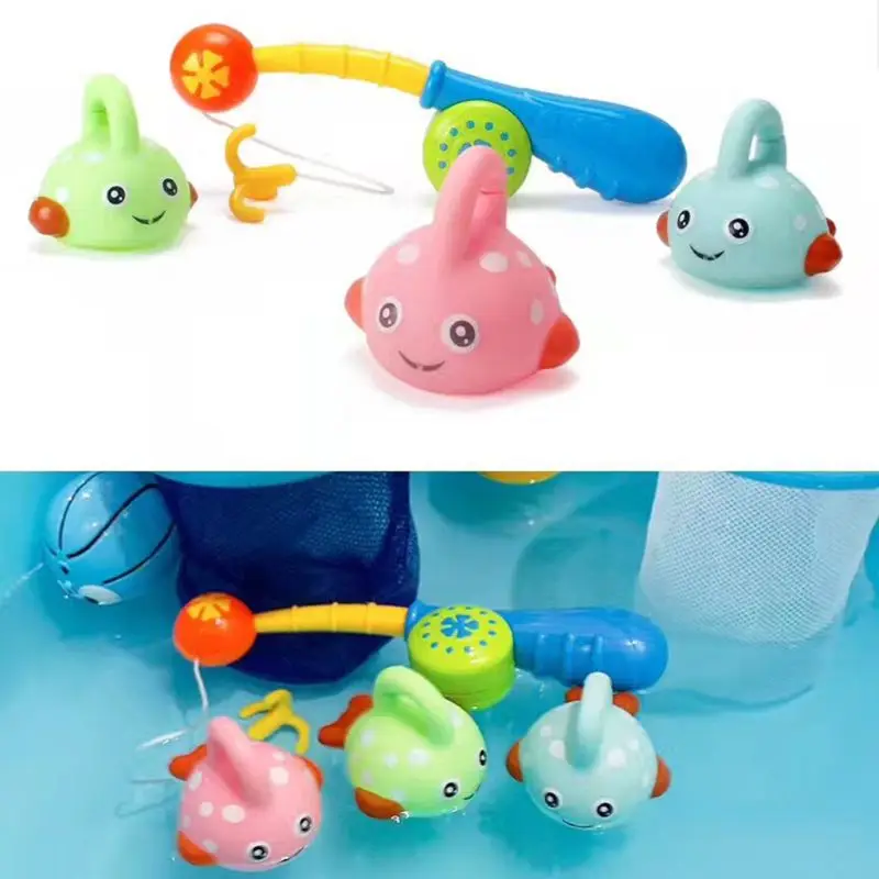 

4Pcs/set Baby Bath Toy Kids Children Plastic Water Fishing Toys Pinch Water Spray Hook for Infants