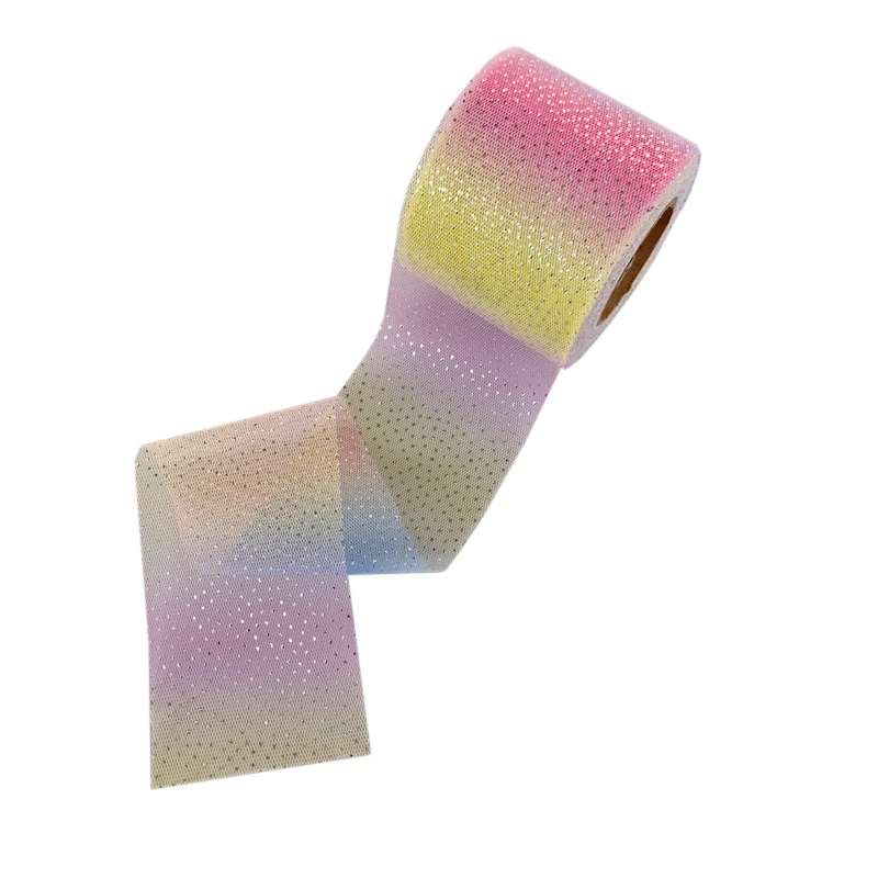 

25Yards/roll 6cm/8cm Silver Glitter Dots Sequin Tulle Roll DIY Headwear Organza Fabric Tutu Dress Baby Shower Party Supplies