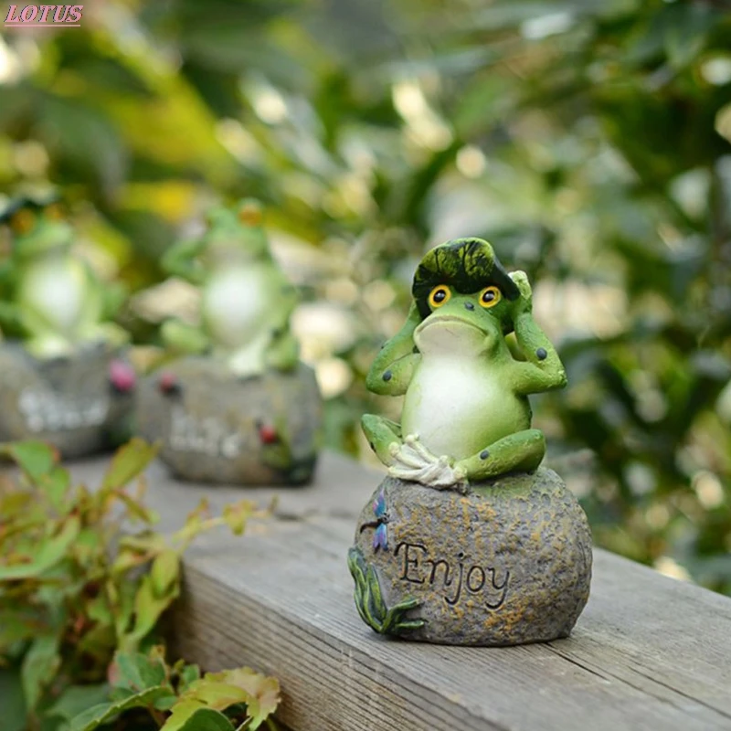 Горячая Распродажа 3 шт. лягушки сад Статуи сидя на каменные скульптуры шланг для