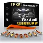 TPKE для Audi A3 S3 RS3 8L 8P 8V Canbus, интерьерная карта, купольное зеркало для туалетного столика, ящик для перчаток, наружный дверной фонарь, комплект