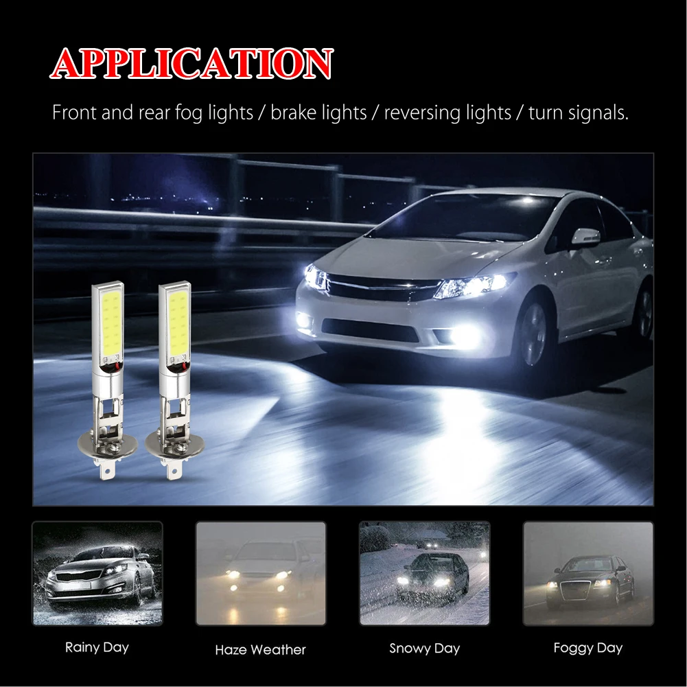 

4 Pcs H1 LED Headlight High Low Beam Light SMD Bulbs Vehicle Lamp 6000K 12V 100W Work Waterproof LIght Car Accessories In Stock