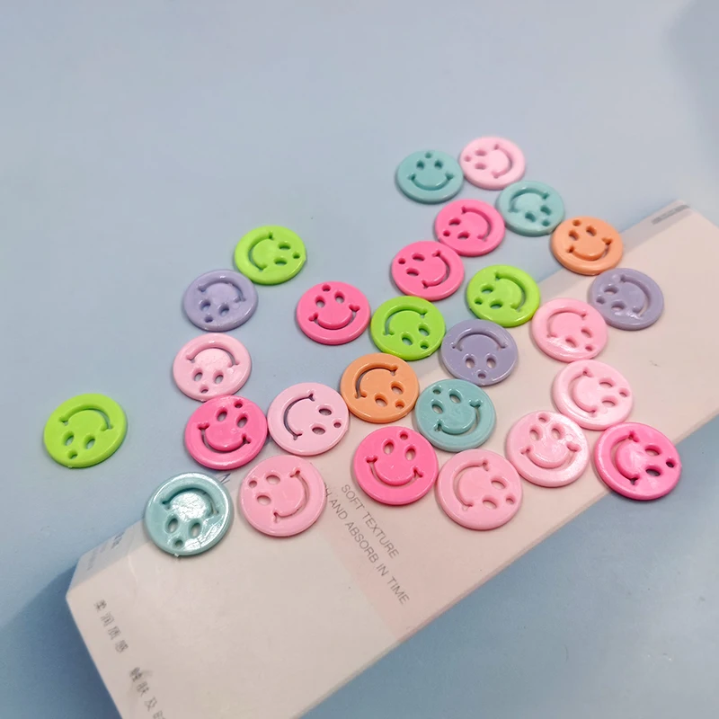 20pcs Cute Plastic Smile Charms for Slime Filler DIY Cake Or