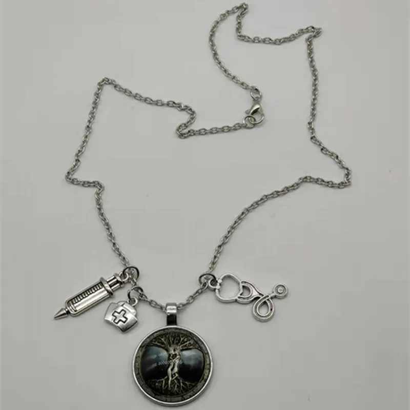 Ожерелье со стетоскопом модное индивидуальное ожерелье стеклянным круглым