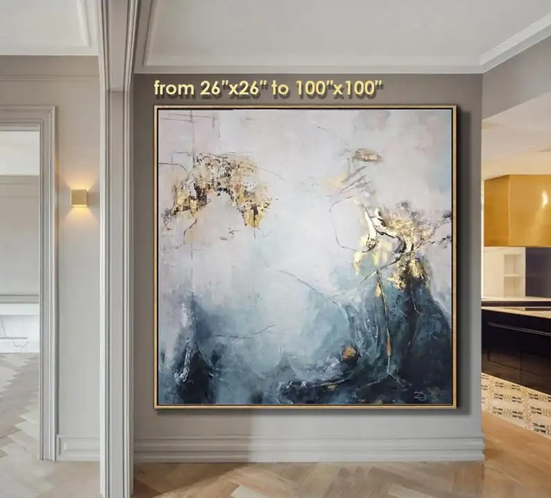 

Large Oil Painting Original Canvas Gold Leaf Painting Wall Art Canvas Abstract Contemporary Art Wall Painting For Living Room