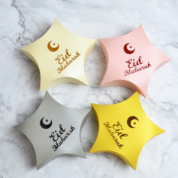 

Star Design Laser Cut Eid Mubarak Candy Box for Ramadan Party Decoration