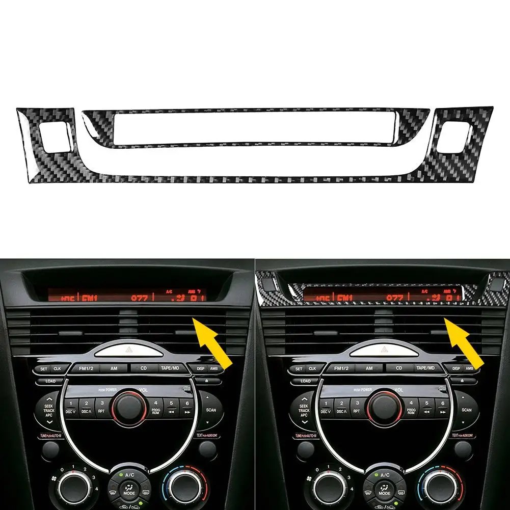 

2x Car Auto Trim Display Screen Carbon Fiber 5D Stickers for Mazda RX8 04-08 high temperature resistance lighter texture supply